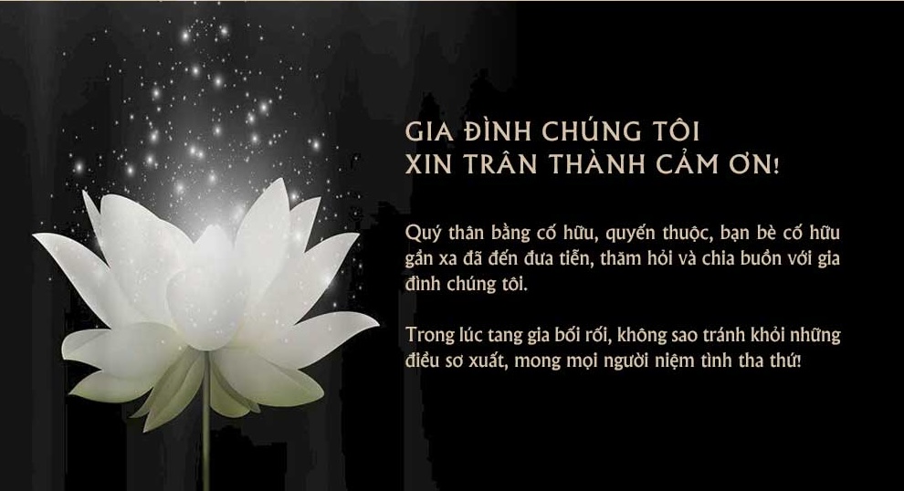 Mẫu lời cảm tạ chung sau tang lễ Mẫu lời cảm tạ chung sau tang lễ