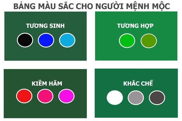 Những màu sắc hợp và kỵ với mệnh Mộc Những màu sắc hợp và kỵ với mệnh Mộc